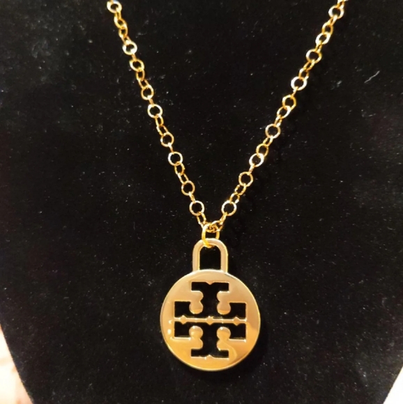 Tory Burch Jewelry - Auth Tory Burch Logo Charm on Gold Plated Necklace